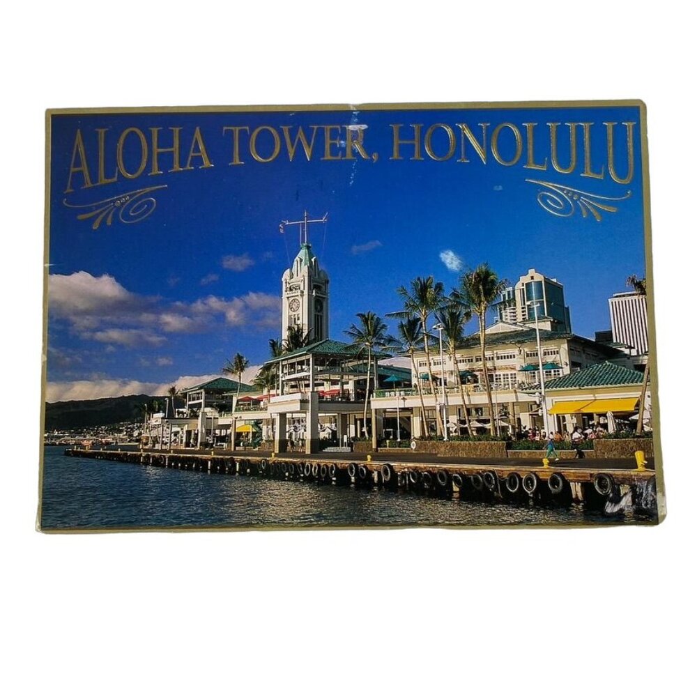 Vintage Postcard Waterfront Aloha Tower Marketplace u Honolulu Hawaii Postcard